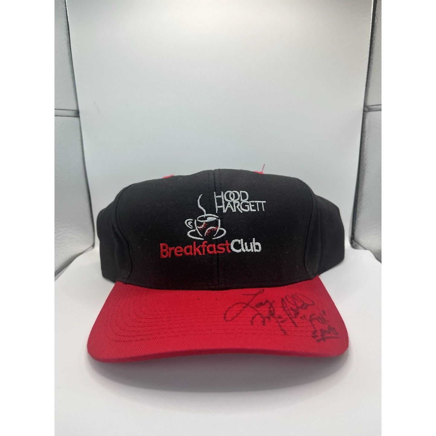 Vtg Hood Hargett Trucker Hat | Black Red Snapback Cap Signed Breakfast Club