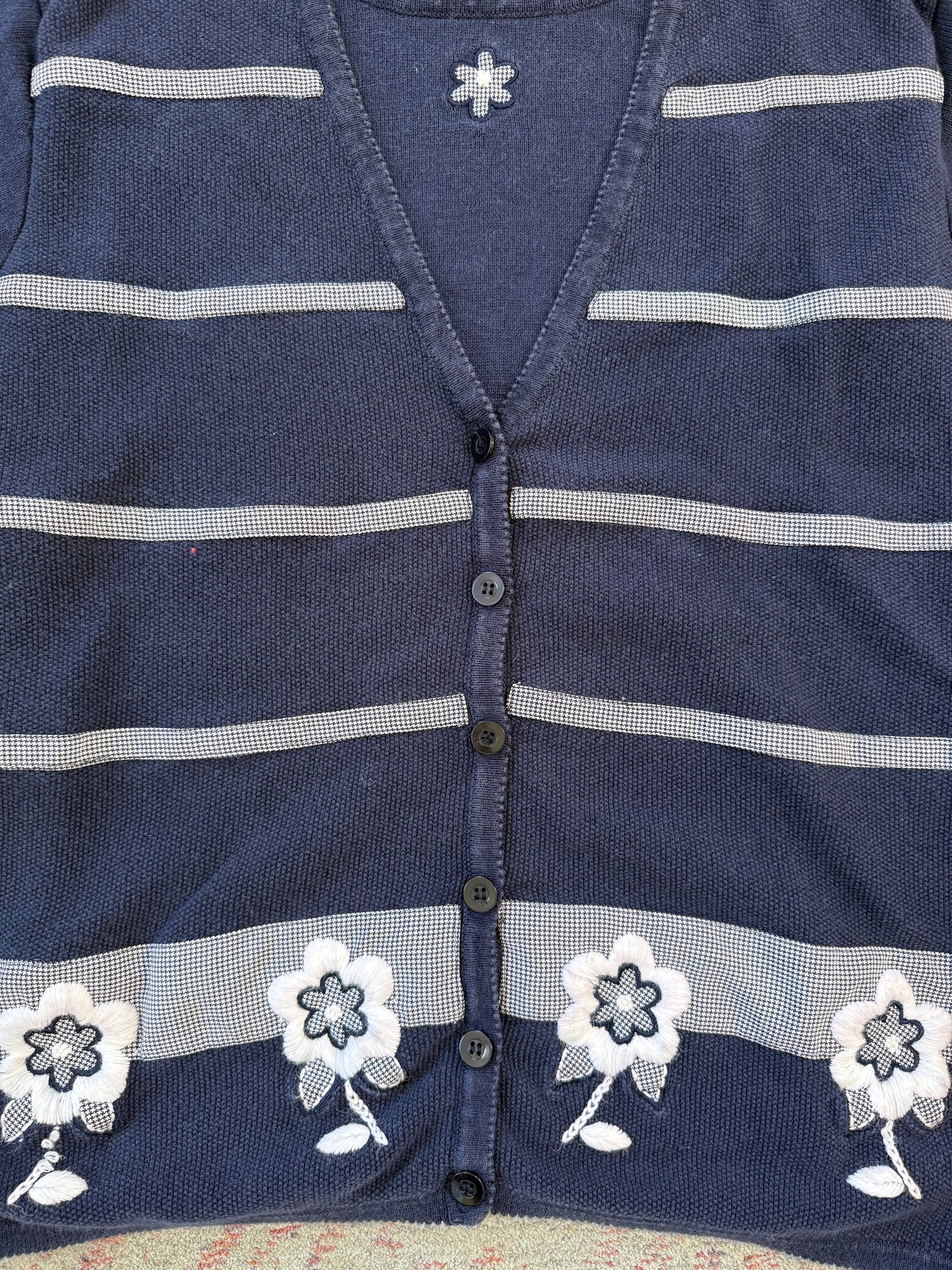 Vintage Striped Floral Button Up