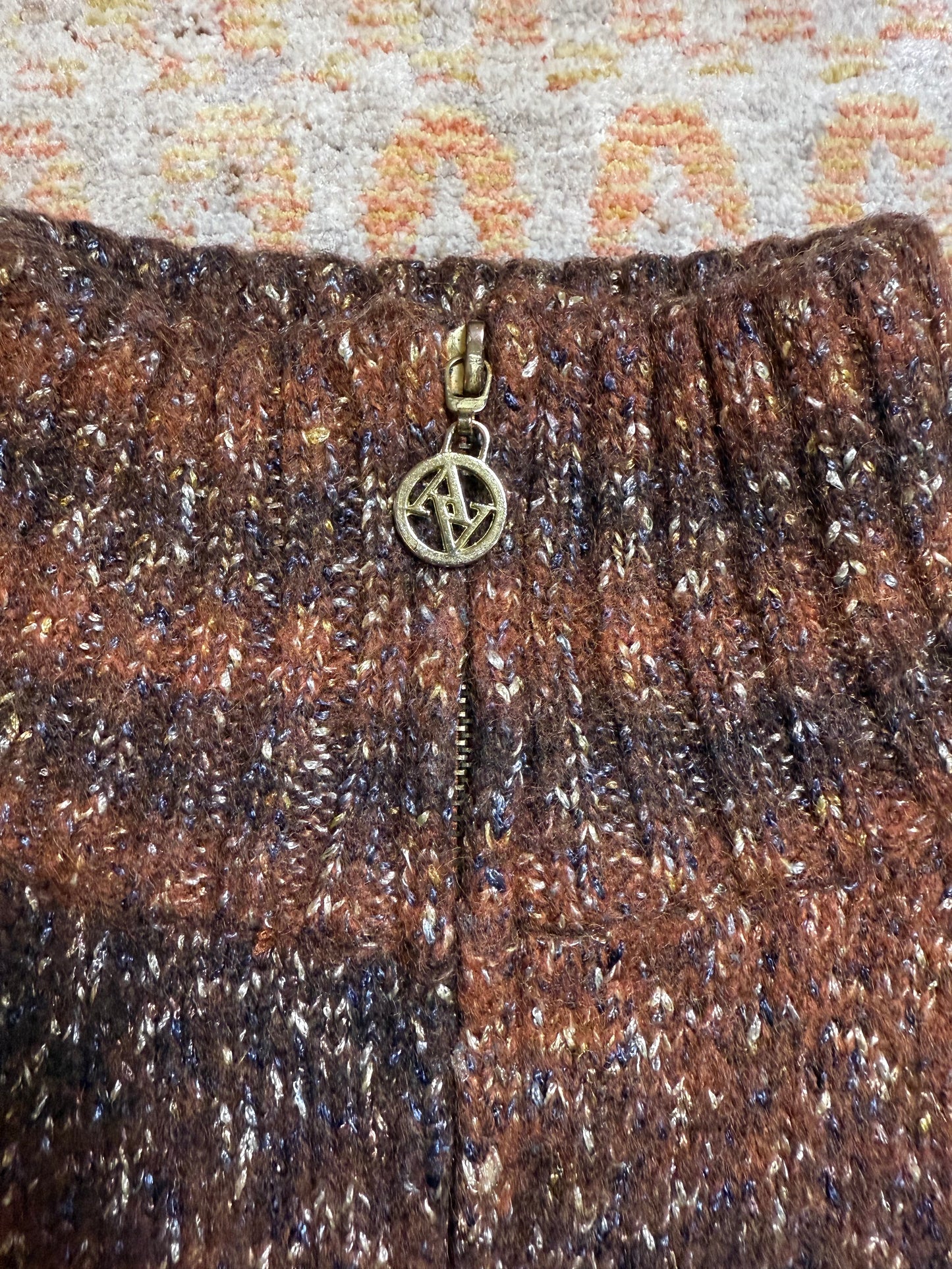 Vintage Wool Blend Zip Up Sweater