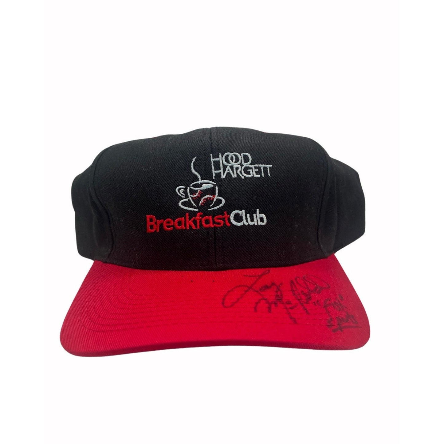 Vtg Hood Hargett Trucker Hat | Black Red Snapback Cap Signed Breakfast Club