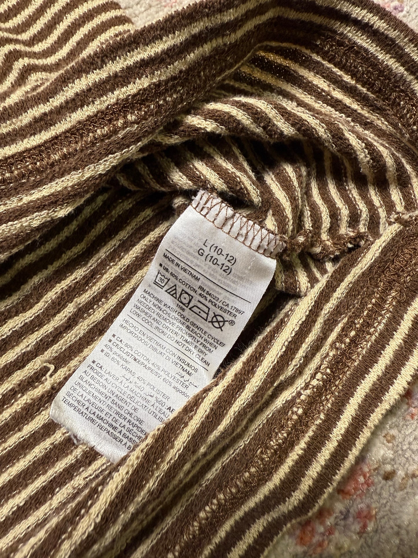 Brown & White Striped T-Shirt