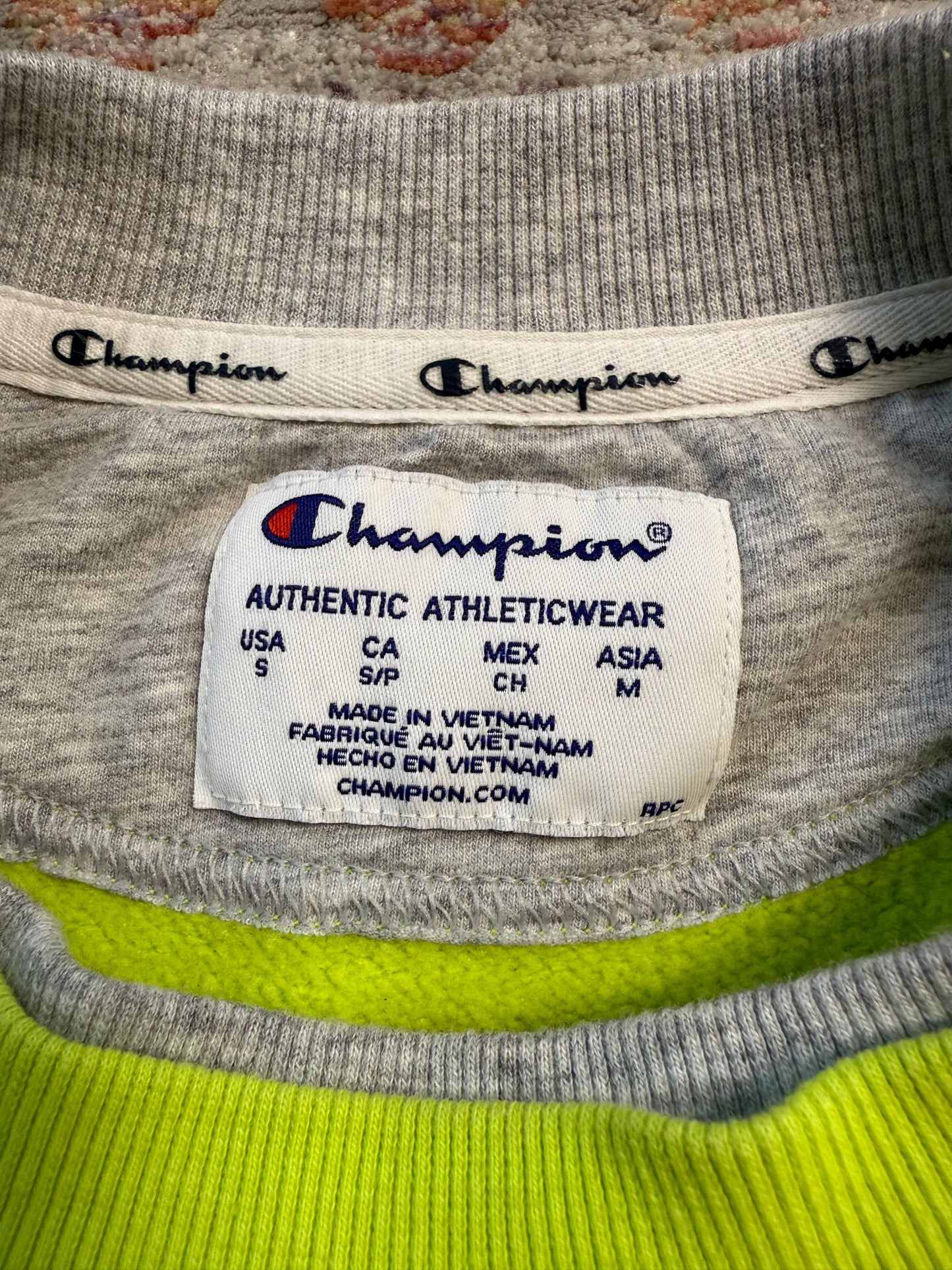Cropped Neon Champion Crewneck