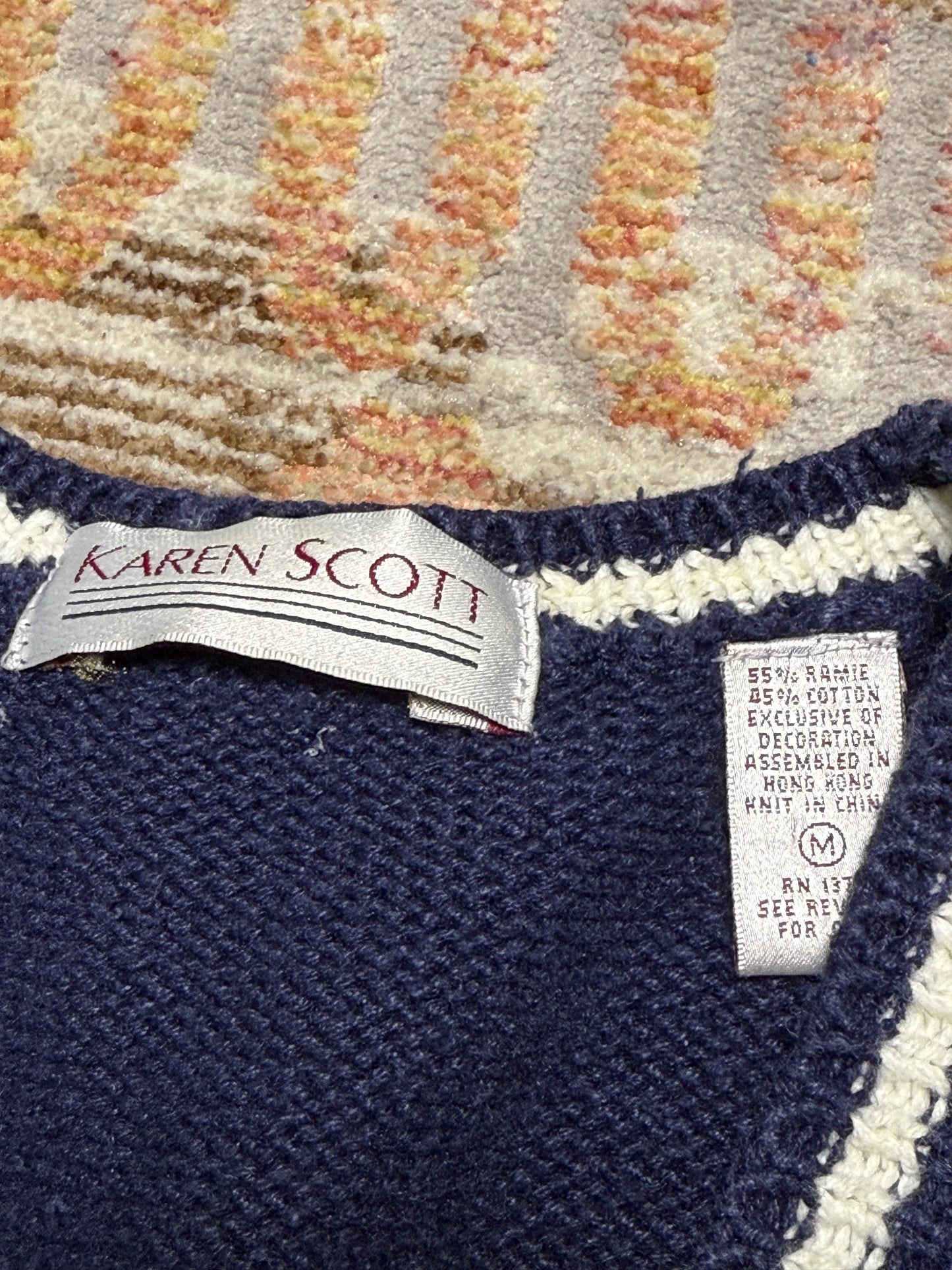 Vintage Karen Scott Golf Sweater Cardigan