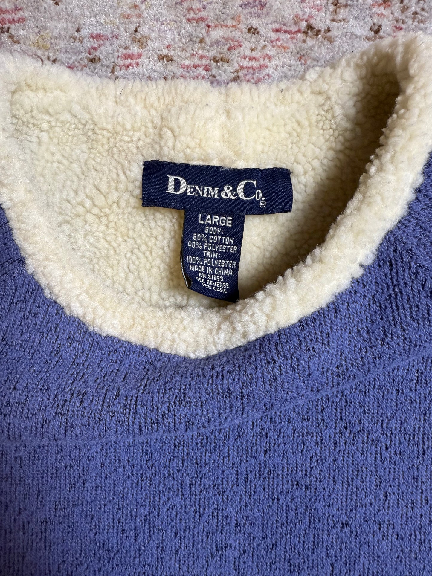 Vintage Granny Sweater Sherpa Lined