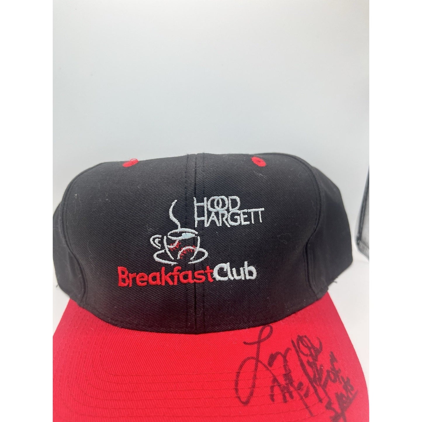 Vtg Hood Hargett Trucker Hat | Black Red Snapback Cap Signed Breakfast Club