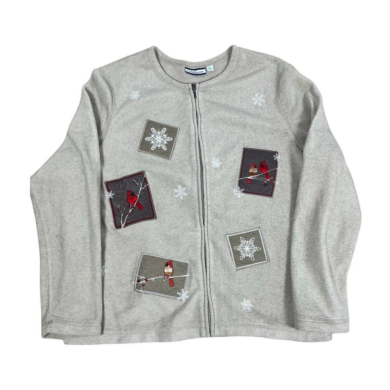 Vintage Granny Style Cardinal and Snowflake Sweater