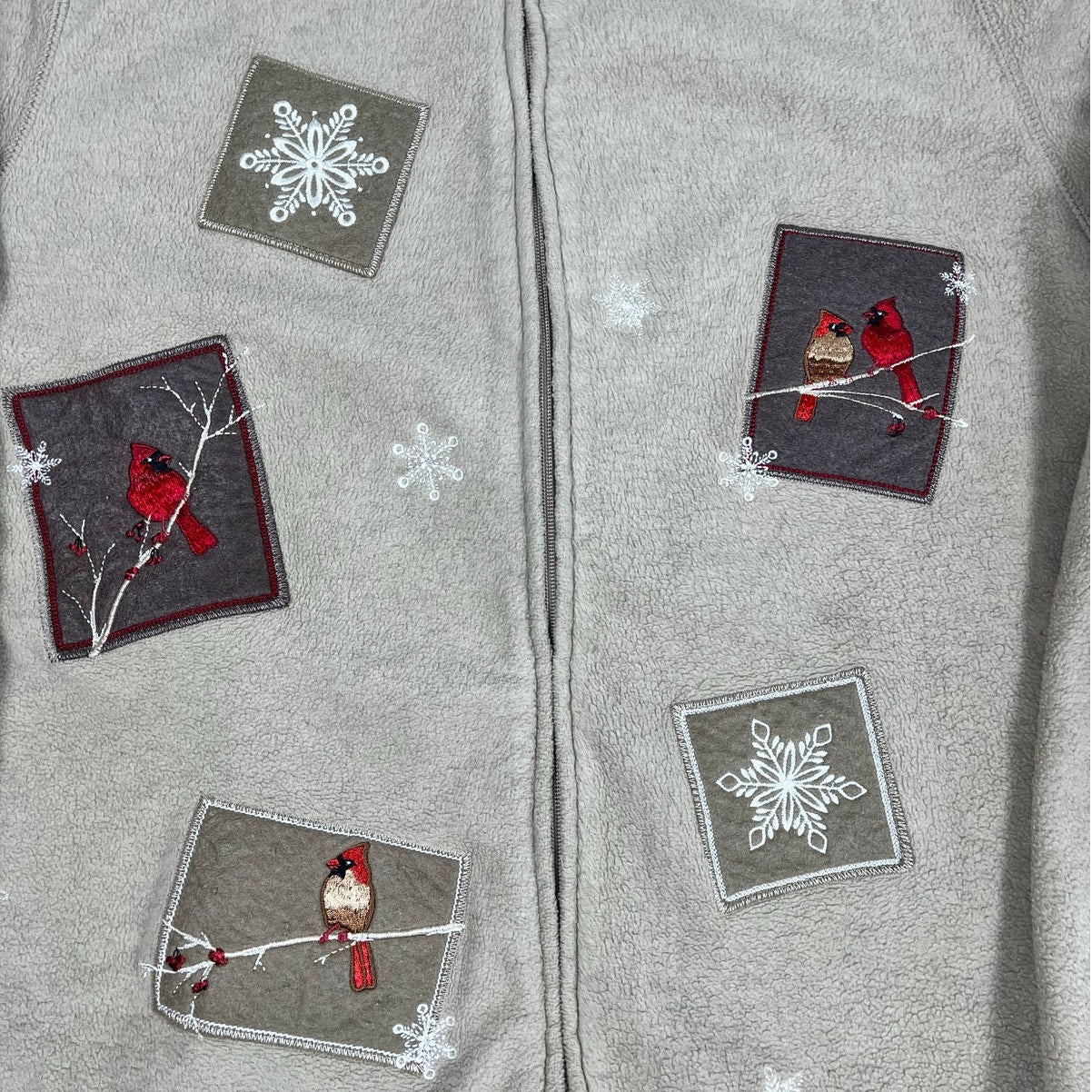 Vintage Granny Style Cardinal and Snowflake Sweater