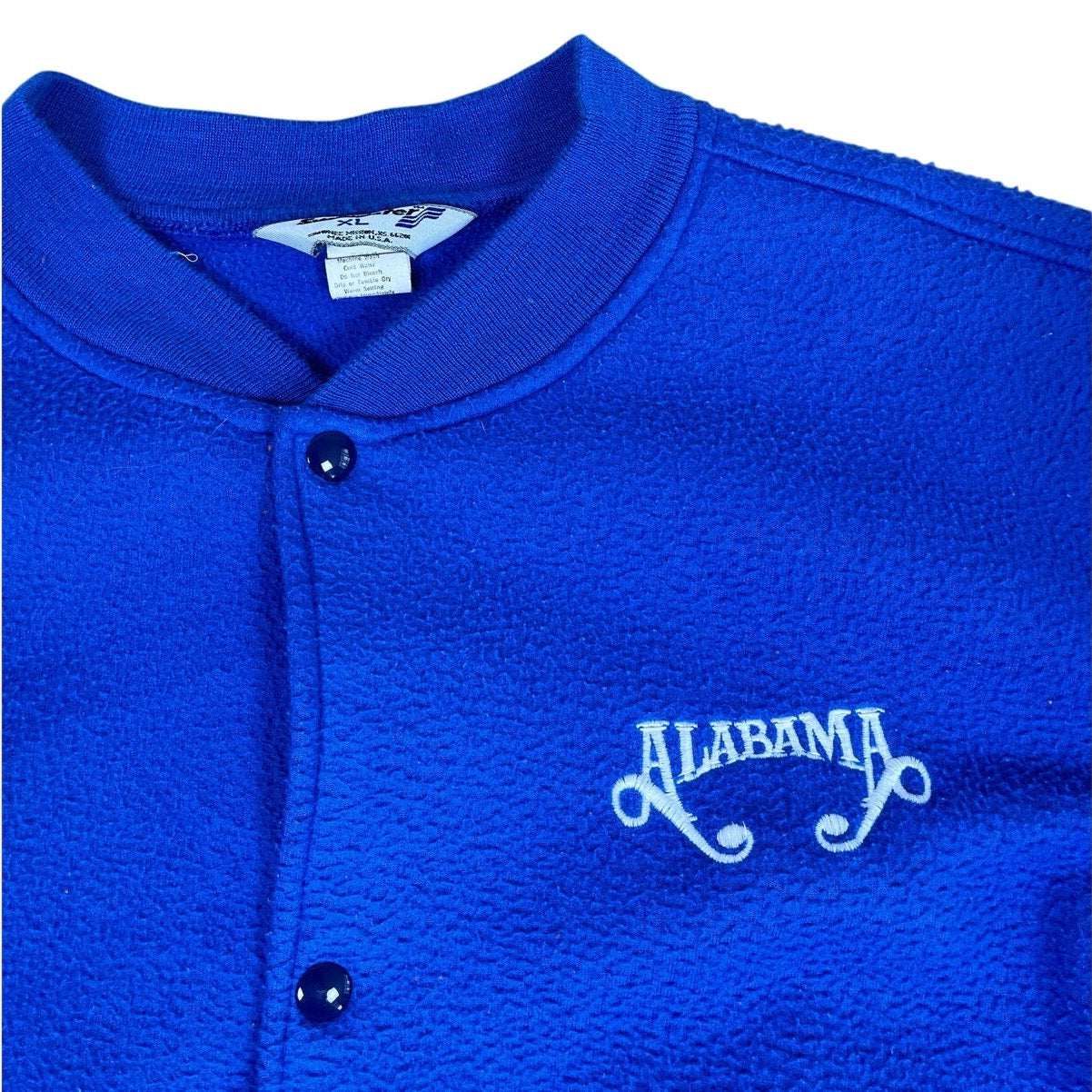 Alabama Script Font Blue Button Jacket