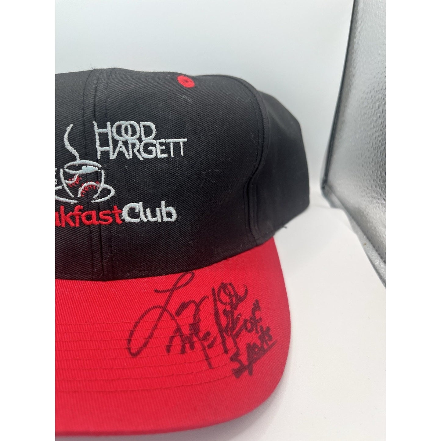 Vtg Hood Hargett Trucker Hat | Black Red Snapback Cap Signed Breakfast Club