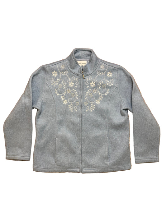 Vintage Alfred Dunner Floral Full Zip Fleece Sweater