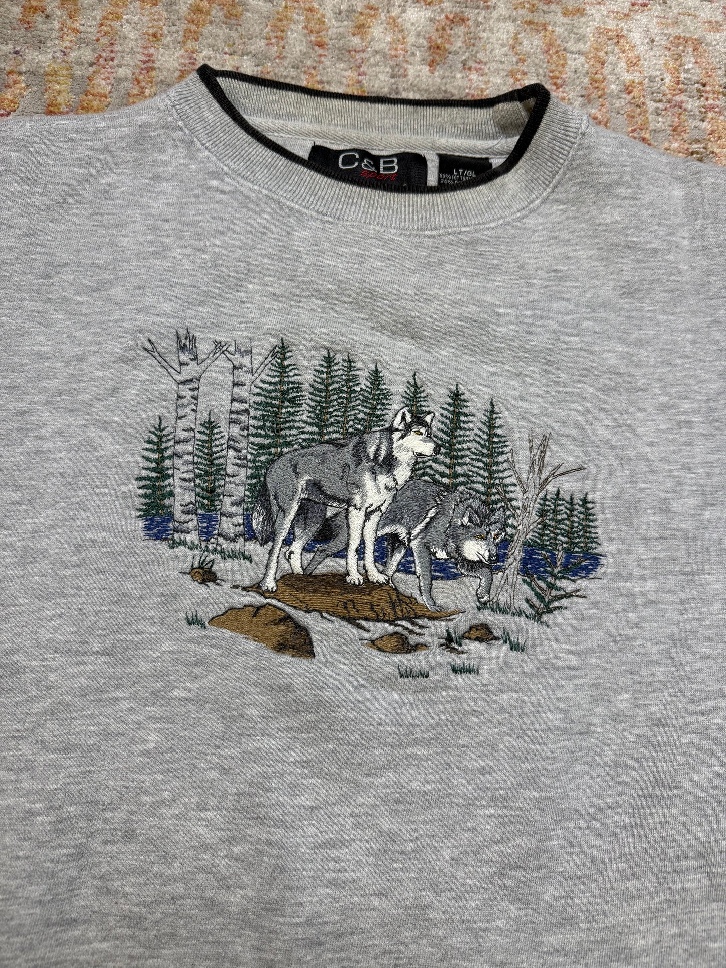 Vintage Grey Wolf Crewneck