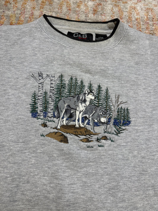 Vintage Grey Wolf Crewneck