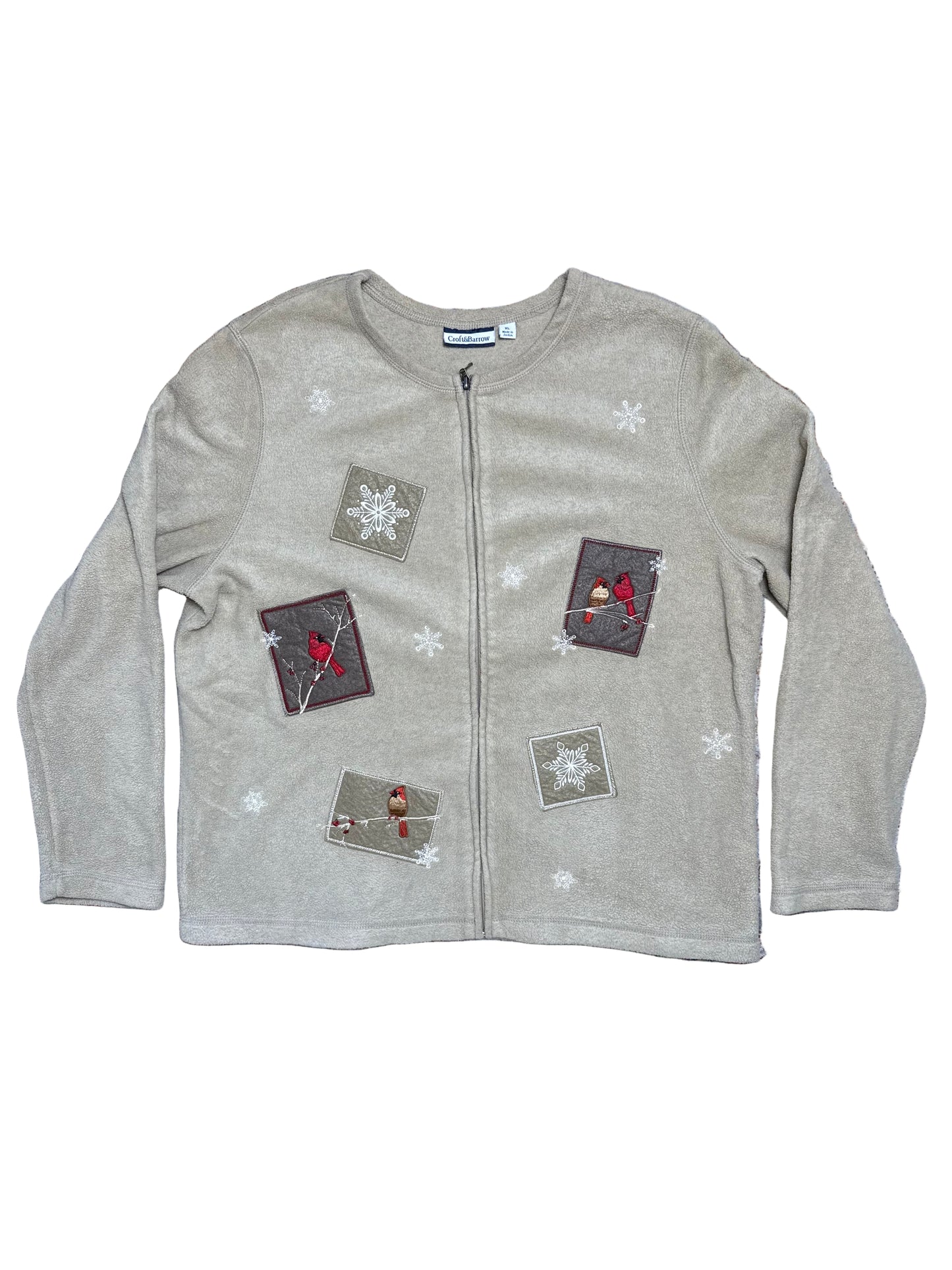 Croft & Barrow Fill Zip Cardinal Snowflake Fleece