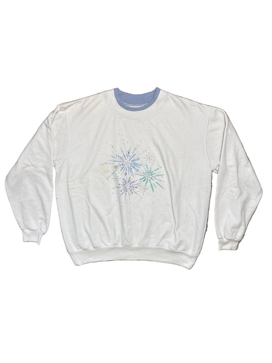 Top Stitch Winter Snowflake Crewneck