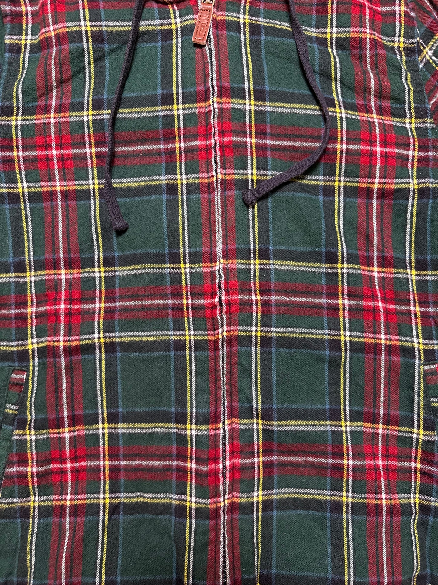 LL Bean Plaid Hooded Zip Up