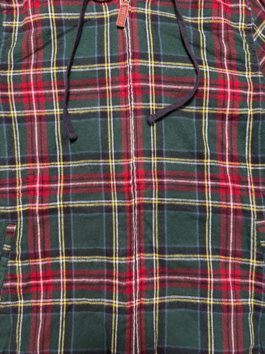 LL Bean Plaid Hooded Zip Up