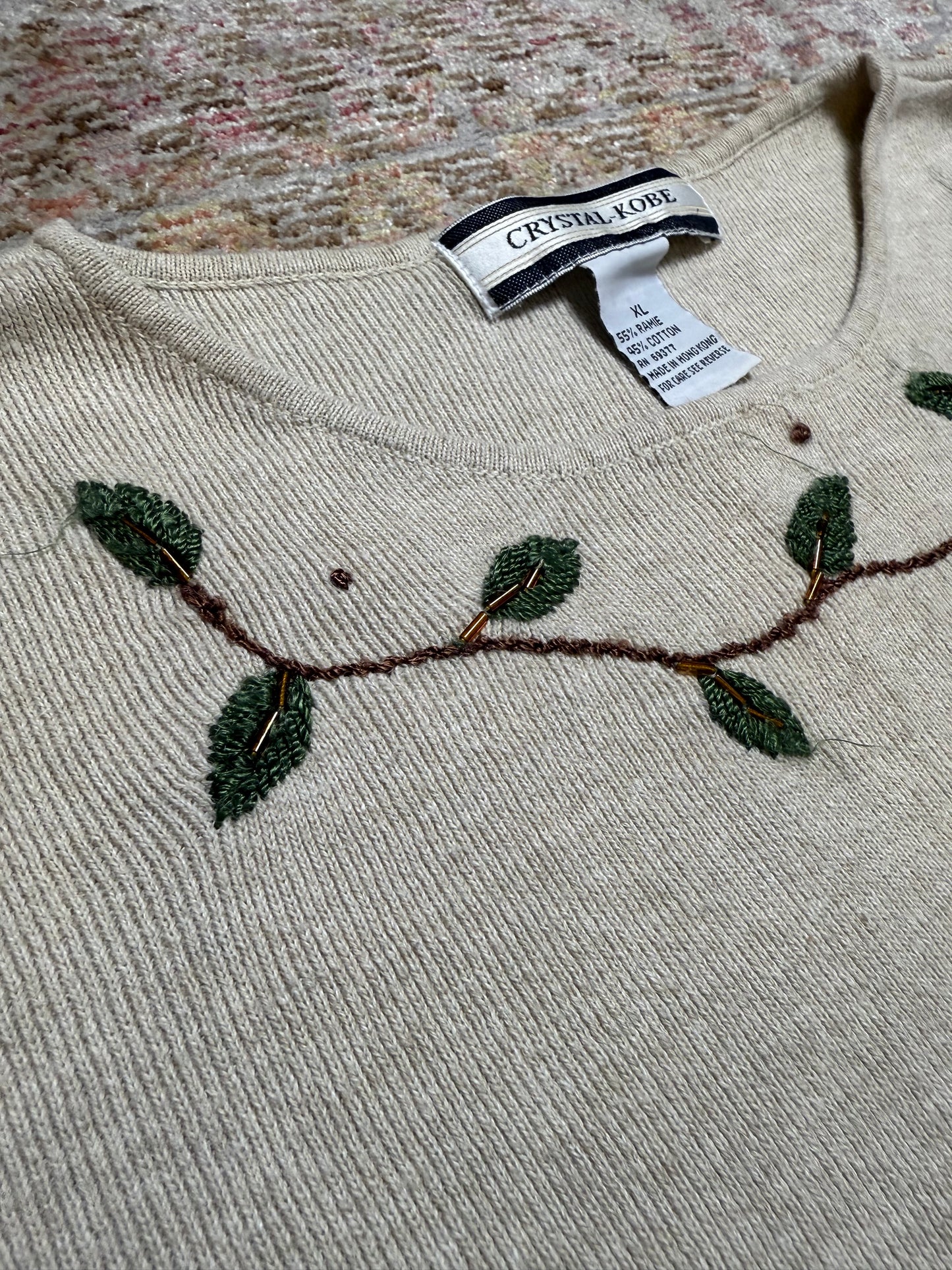 Vintage Crystal Kobe Vine Sweater Tank Top