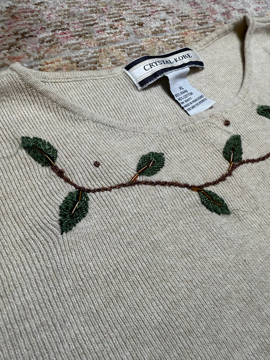 Vintage Crystal Kobe Vine Sweater Tank Top