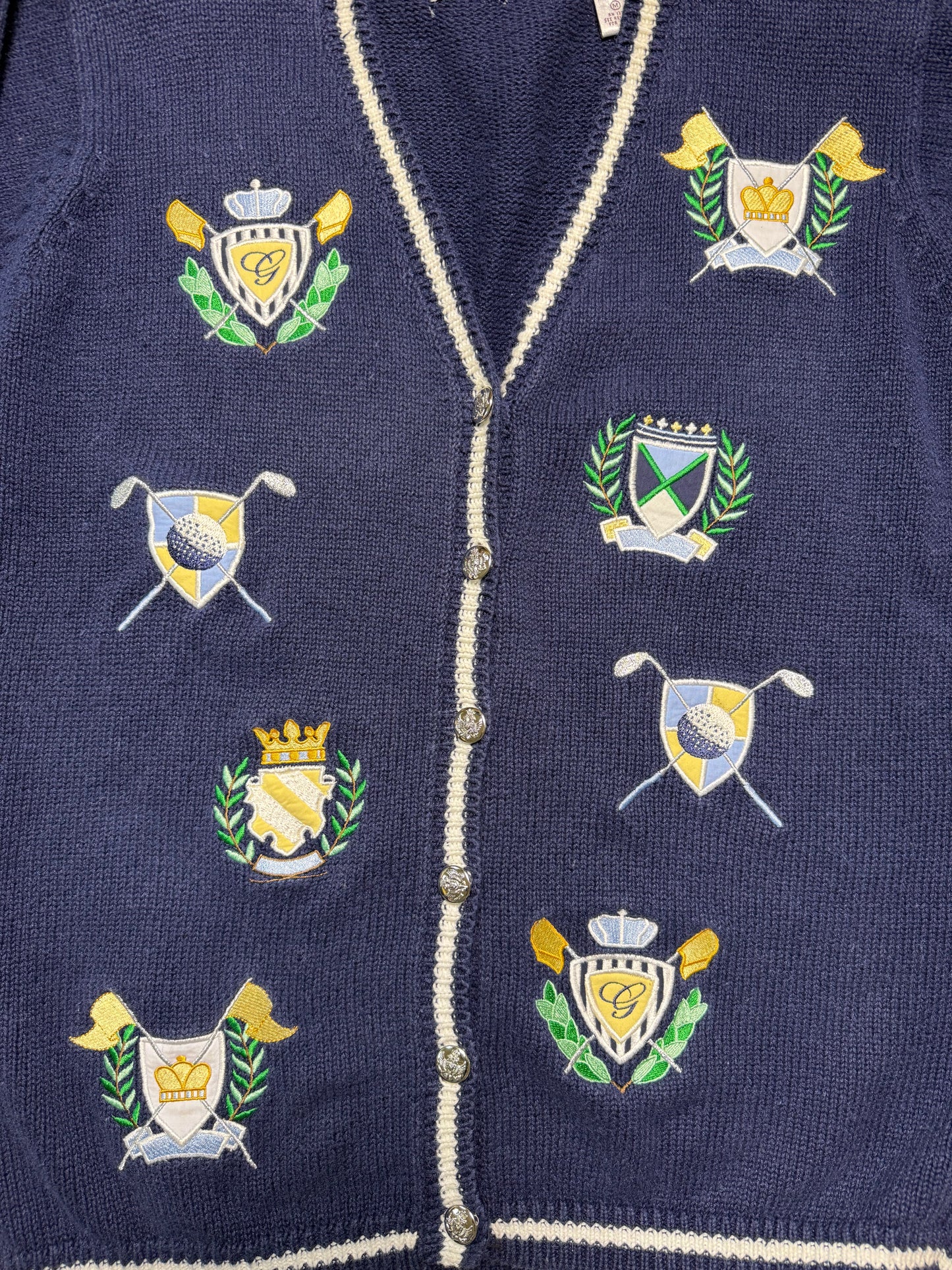 Vintage Karen Scott Golf Sweater Cardigan