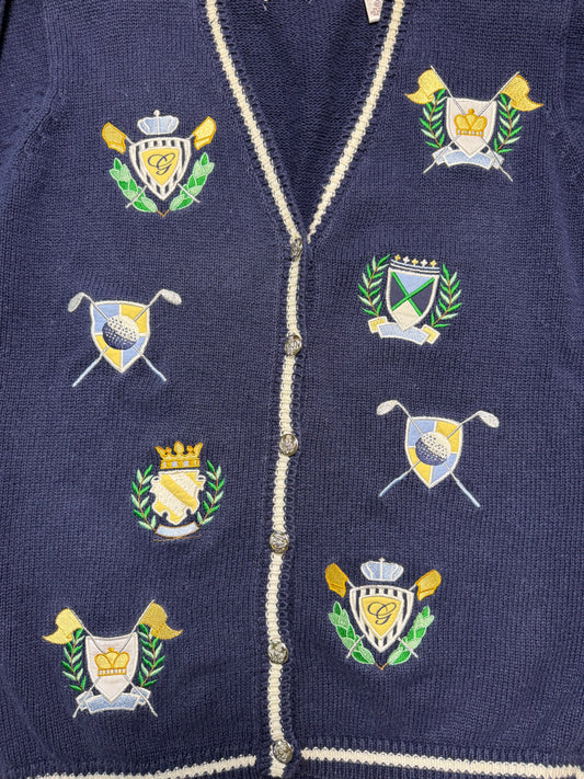 Vintage Karen Scott Golf Sweater Cardigan