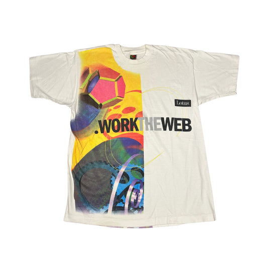 Vintage Lotus Software "Work the Web" T-shirt 1990s