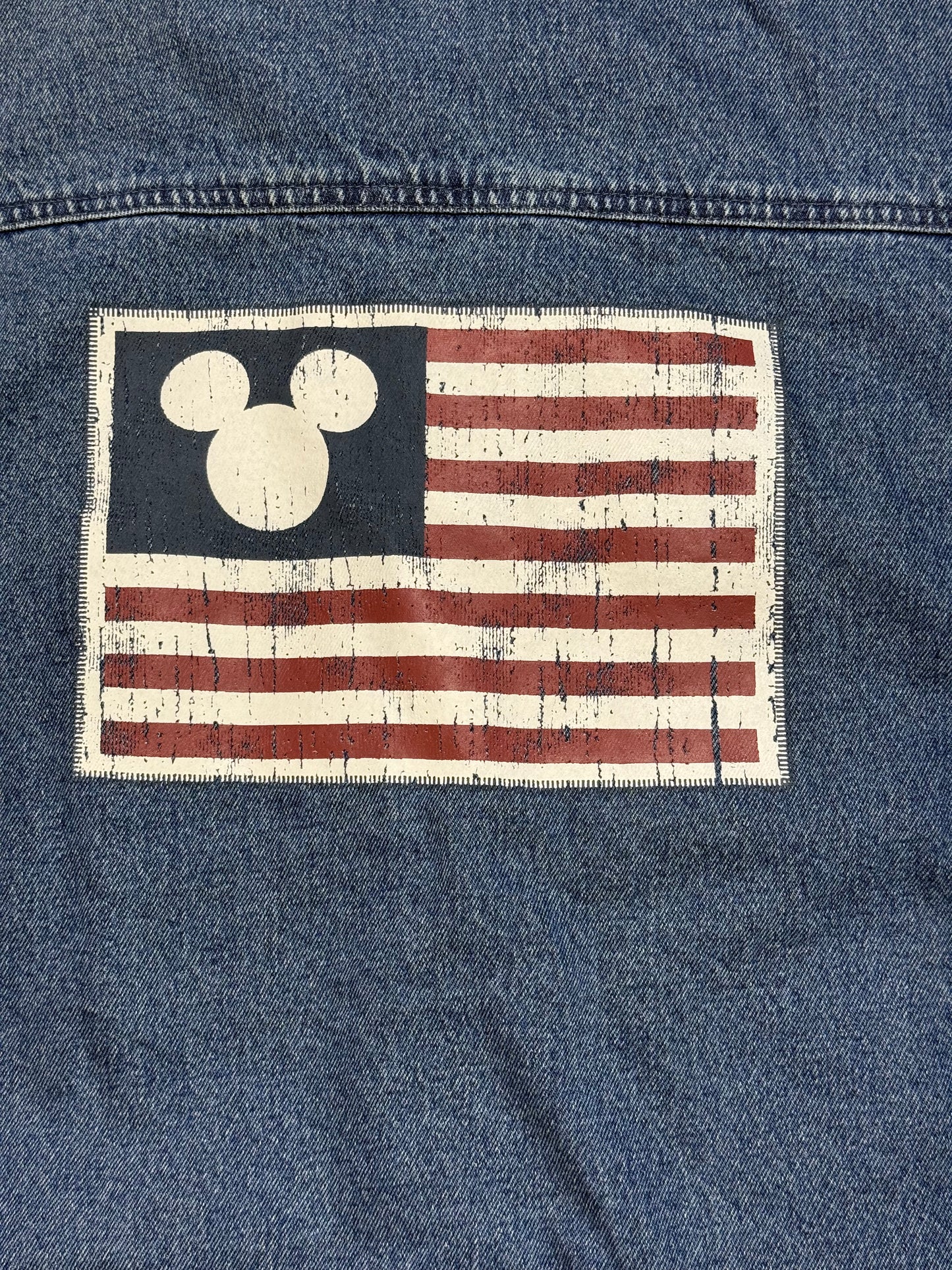 Disney Mickey Mouse American Flag Denim Jacket