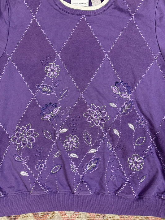 Vintage Granny Diamond Floral Crewneck