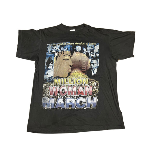 Vintage Million Woman March Shirt XL Rap Tee 1997 Malcolm X MLK Single Stitch