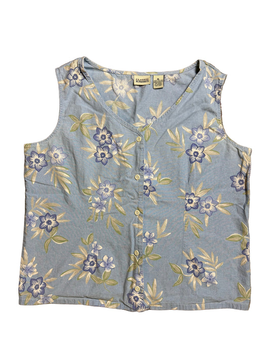Vintage Floral Tank Top Blouse