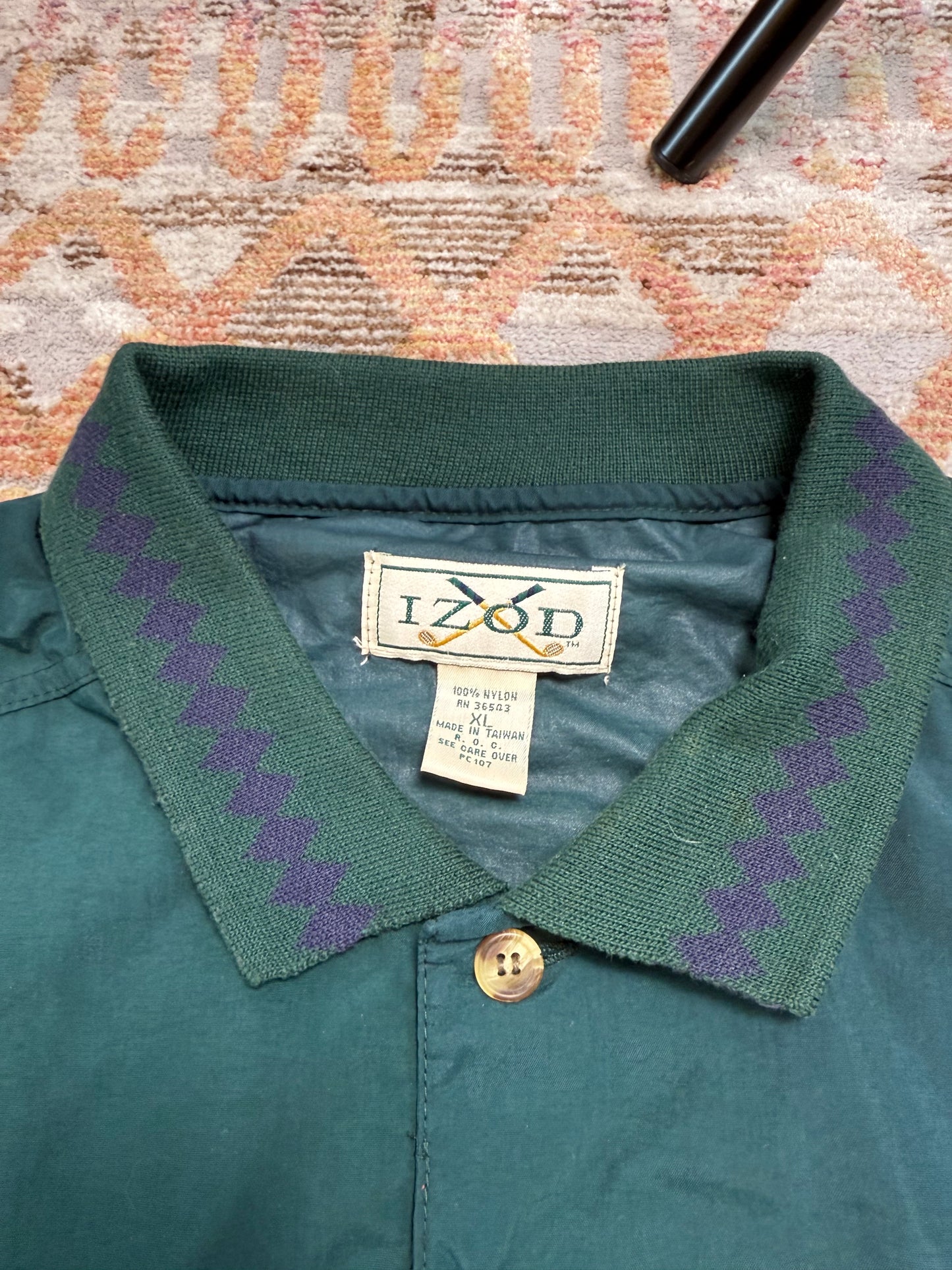 Vintage Izod 1/4 Button Windbreaker