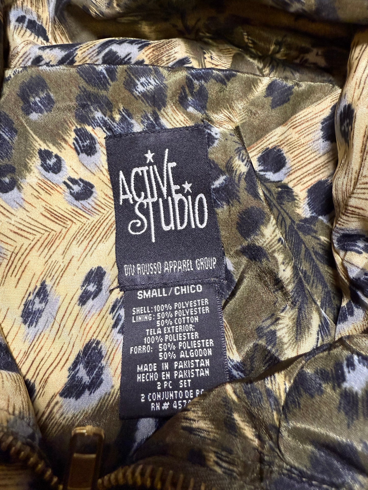 Vintage Active Studio Leopard Print Lightweight Jacket