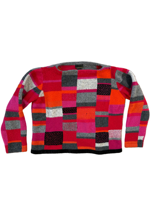 Vintage Color Block Sweater