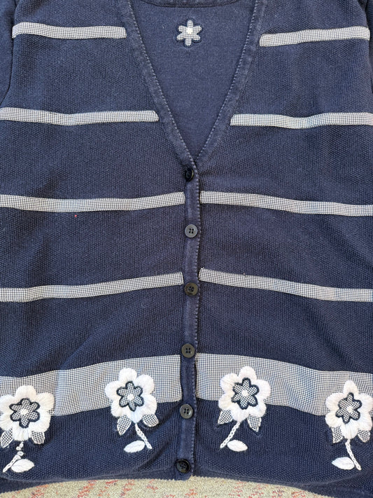 Vintage Striped Floral Button Up