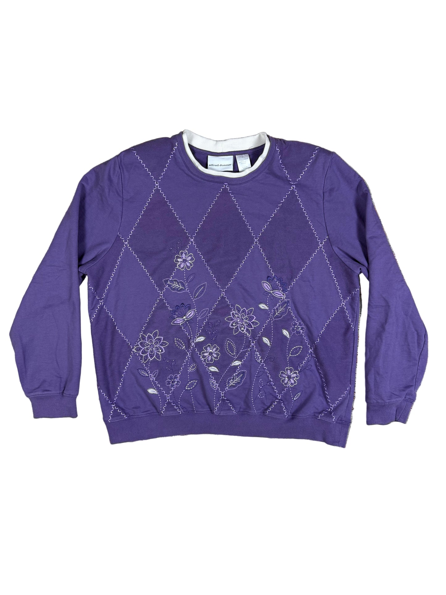 Vintage Granny Diamond Floral Crewneck