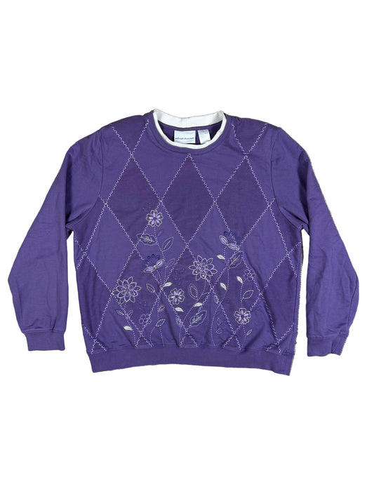 Vintage Granny Diamond Floral Crewneck