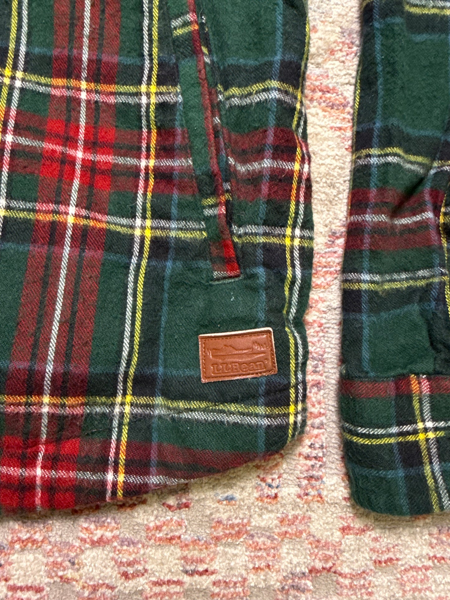 LL Bean Plaid Hooded Zip Up