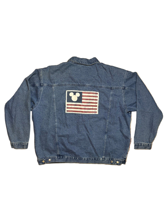 Disney Mickey Mouse American Flag Denim Jacket