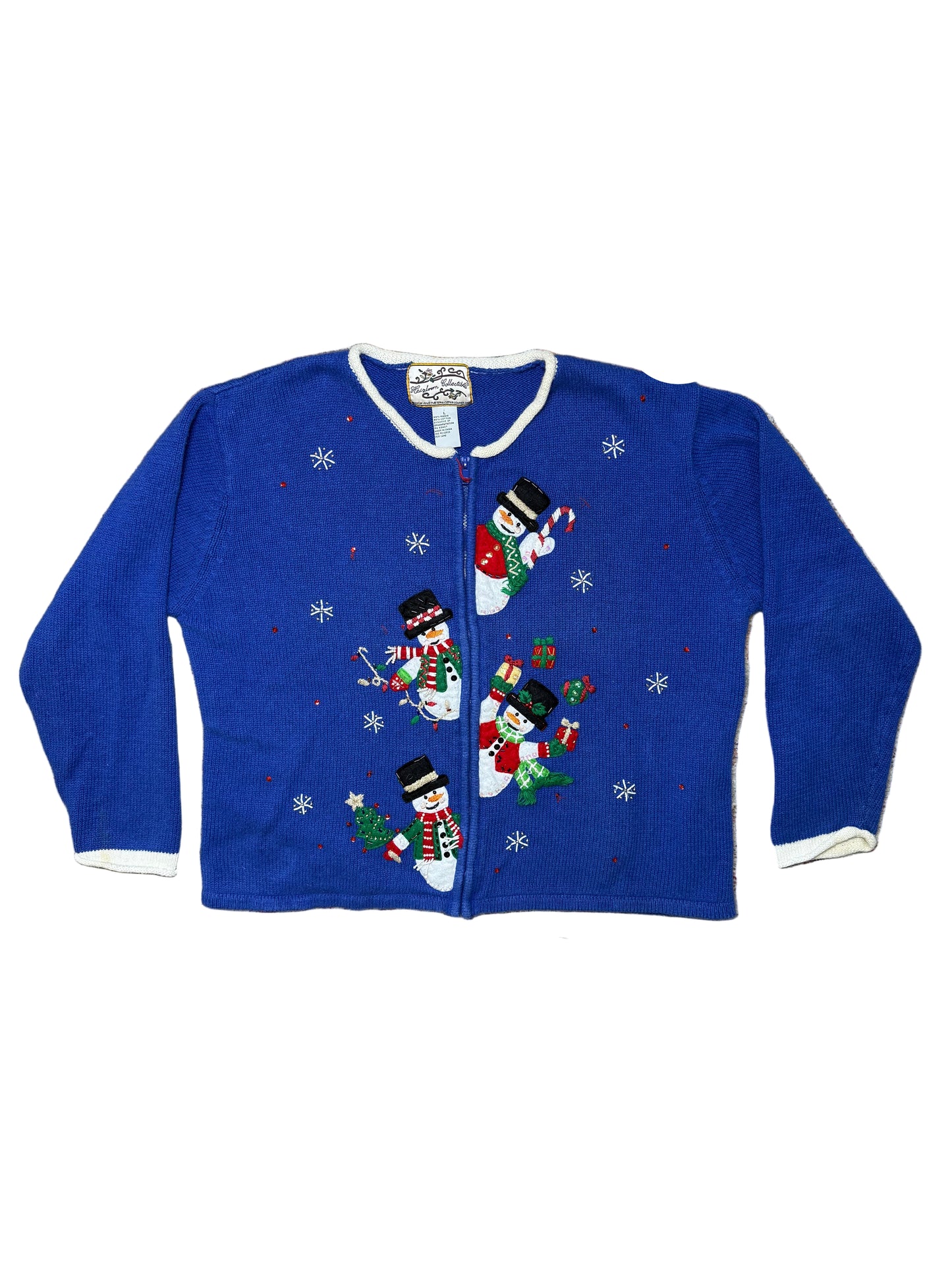 Vintage Heirloom Collectibles Snowman Christmas Sweater