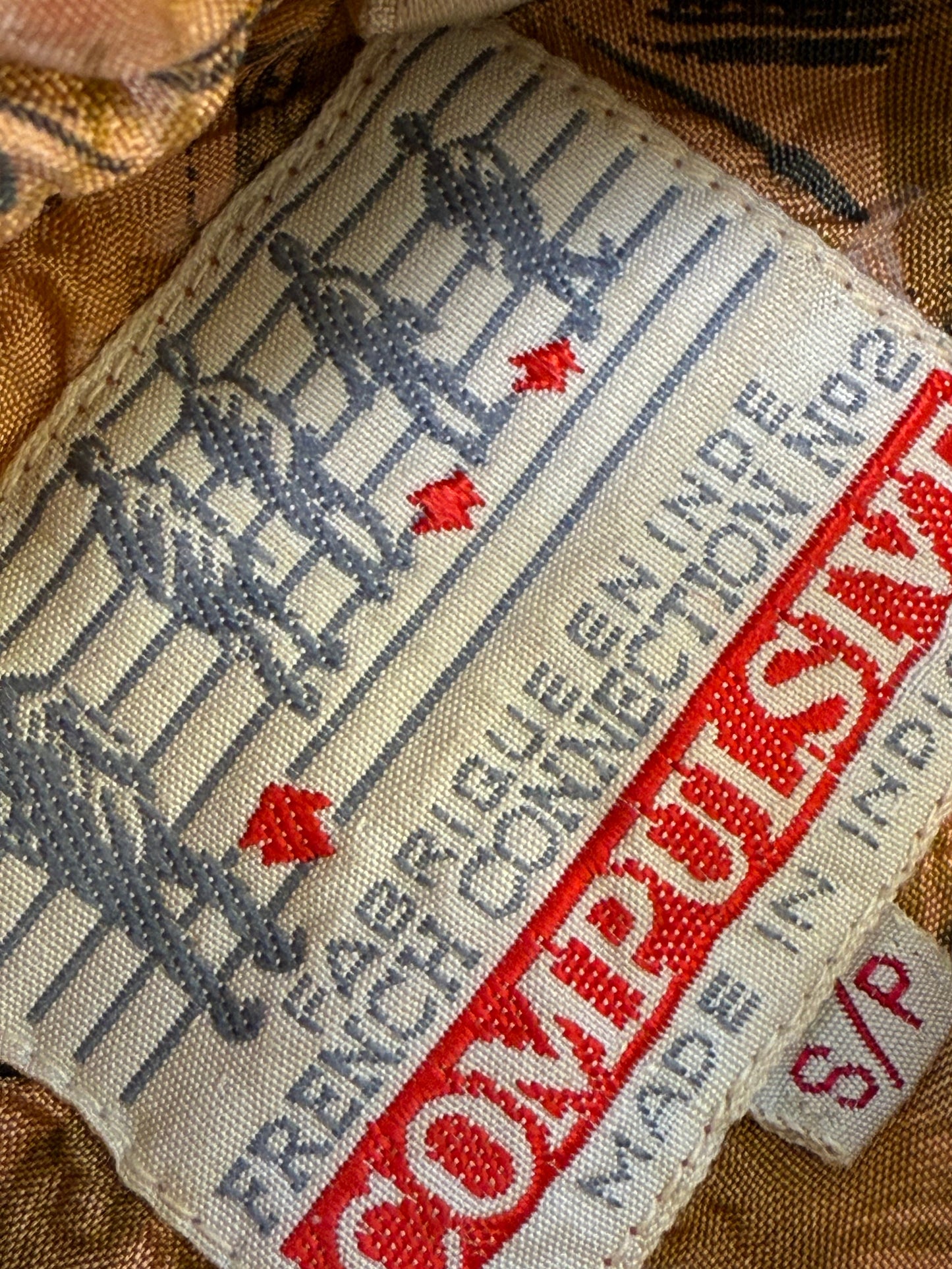 Vintage Compulsive Brown Patterned Dress Shirt