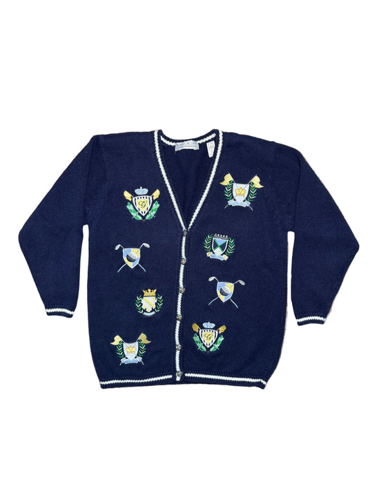 Vintage Karen Scott Golf Sweater Cardigan