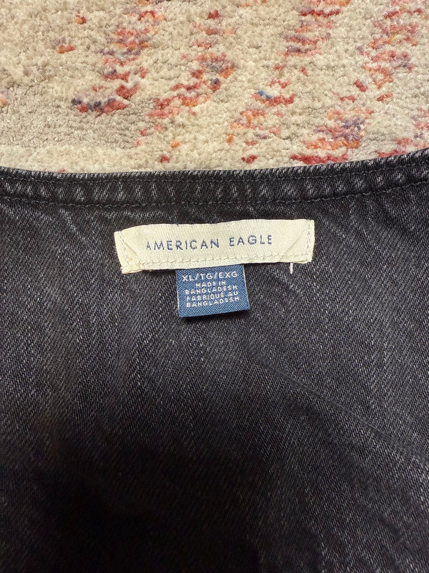 American Eagle Black Jean Vest