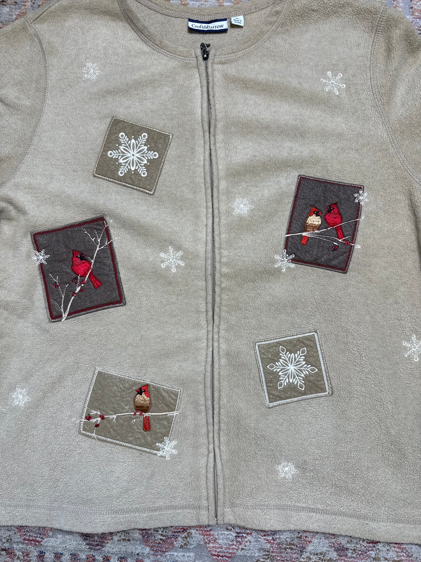 Croft & Barrow Fill Zip Cardinal Snowflake Fleece