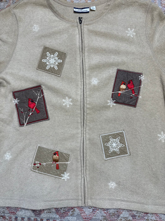 Croft & Barrow Fill Zip Cardinal Snowflake Fleece