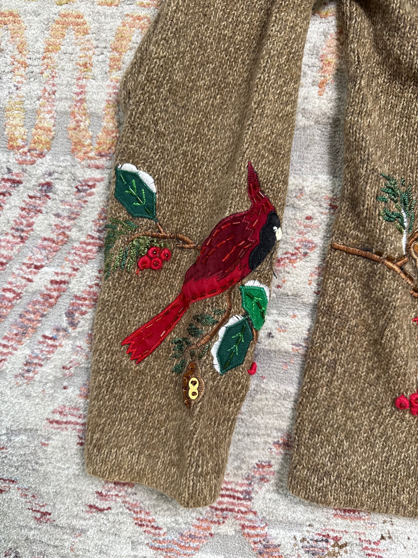 Vintage Tiara International Cardinal Button Up Sweater