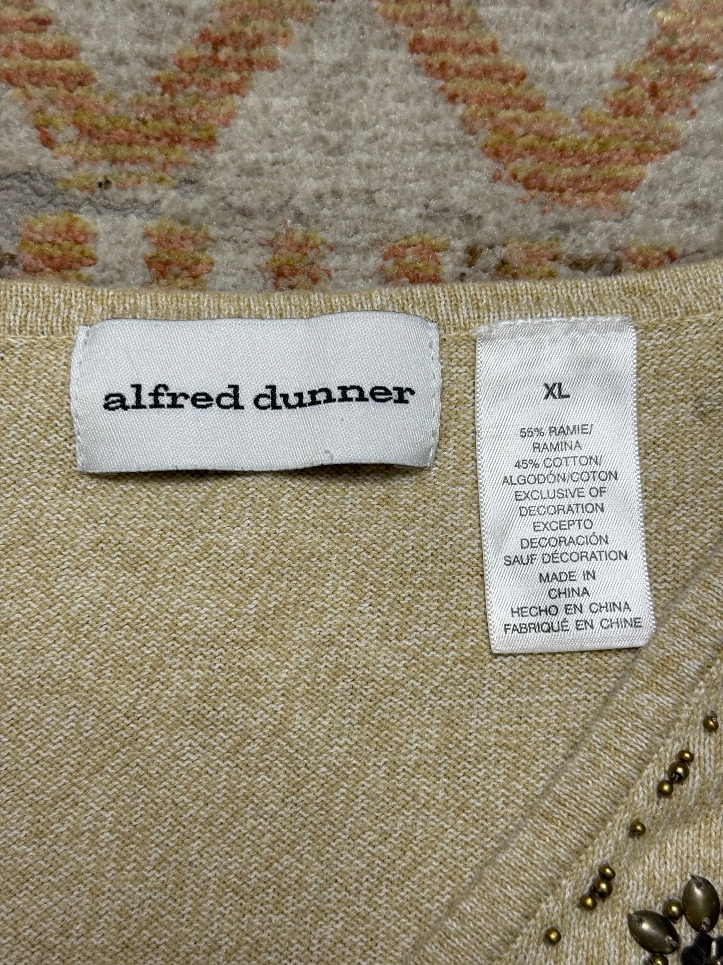 Alfred Dunner Floral Bead Sweater