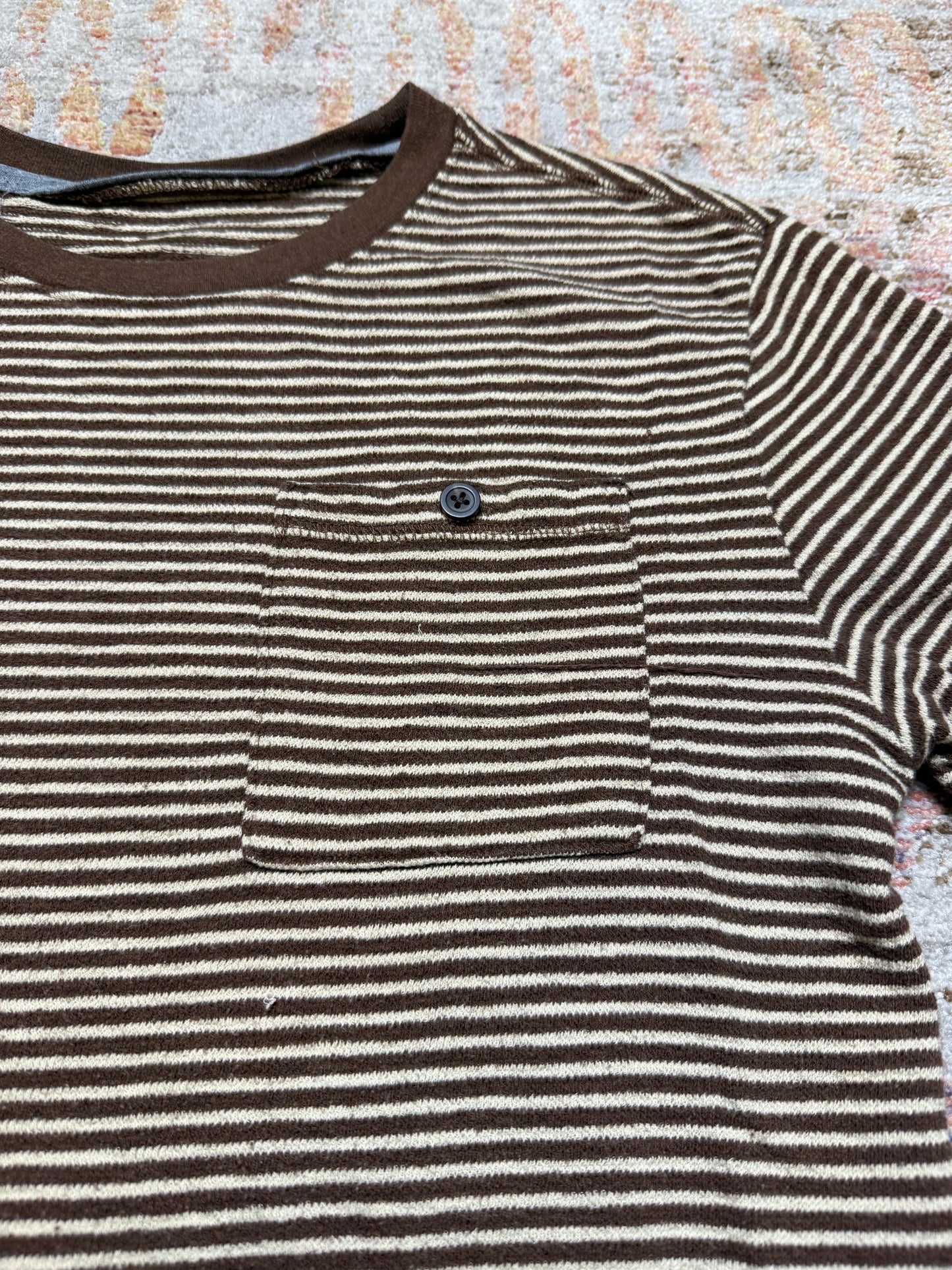 Brown & White Striped T-Shirt