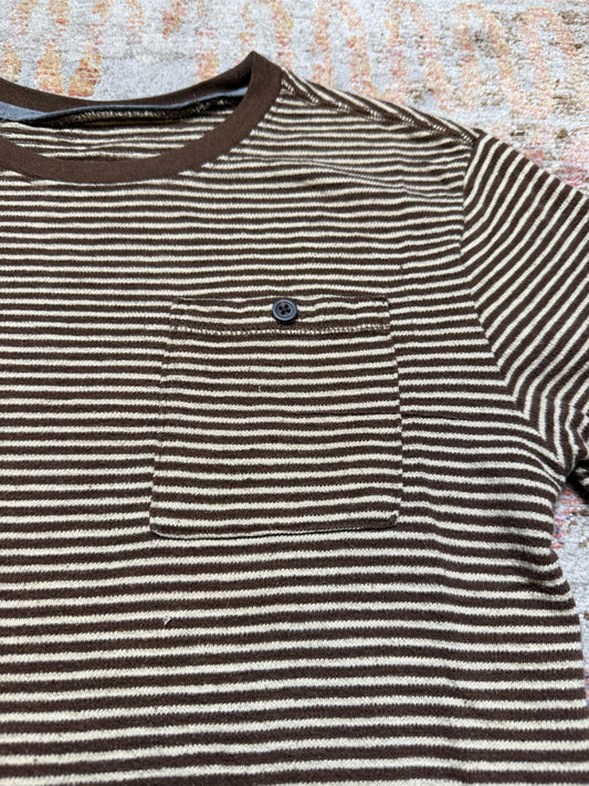 Brown & White Striped T-Shirt