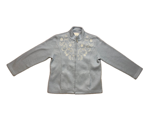 Vintage Alfred Dunner Floral Full Zip Fleece Sweater