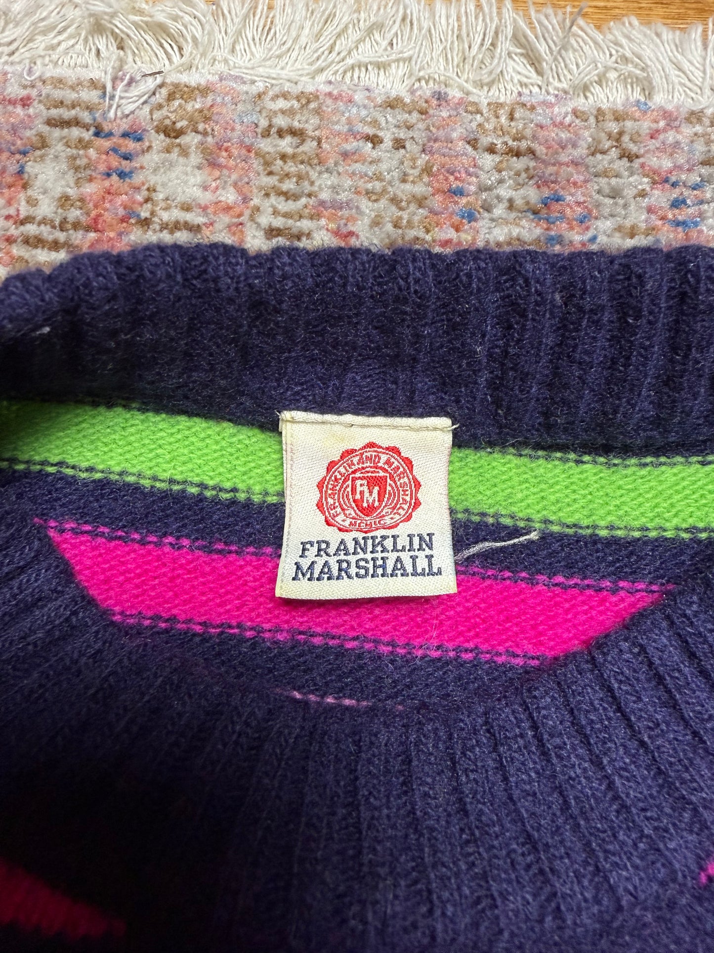 Vintage Franklin Marshall Rainbow Striped Sweater