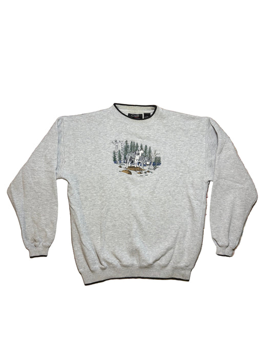 Vintage Grey Wolf Crewneck